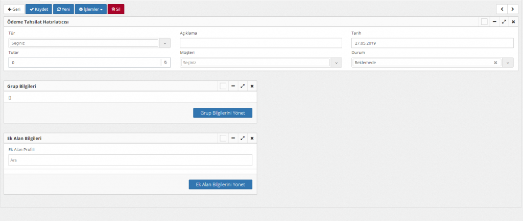 ödeme tahsilat hatırlatıcısı